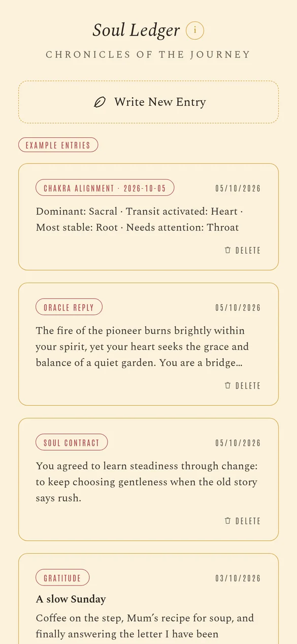 Soul Ledger: your journal (example data)